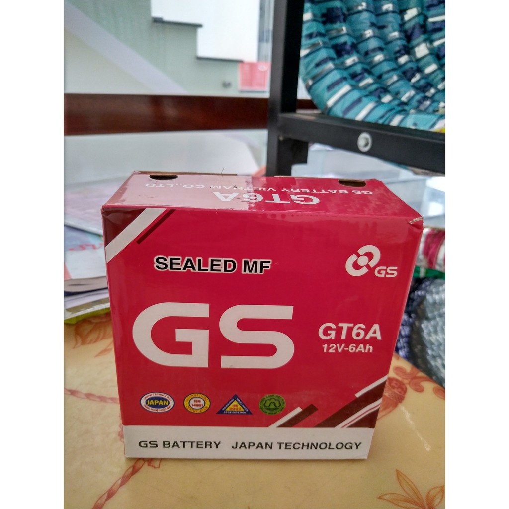 Ăc Quy Khô GS GT 6A Chính Hãng Theo Xe Yamaha,HonDa,Suzuki Xe Số