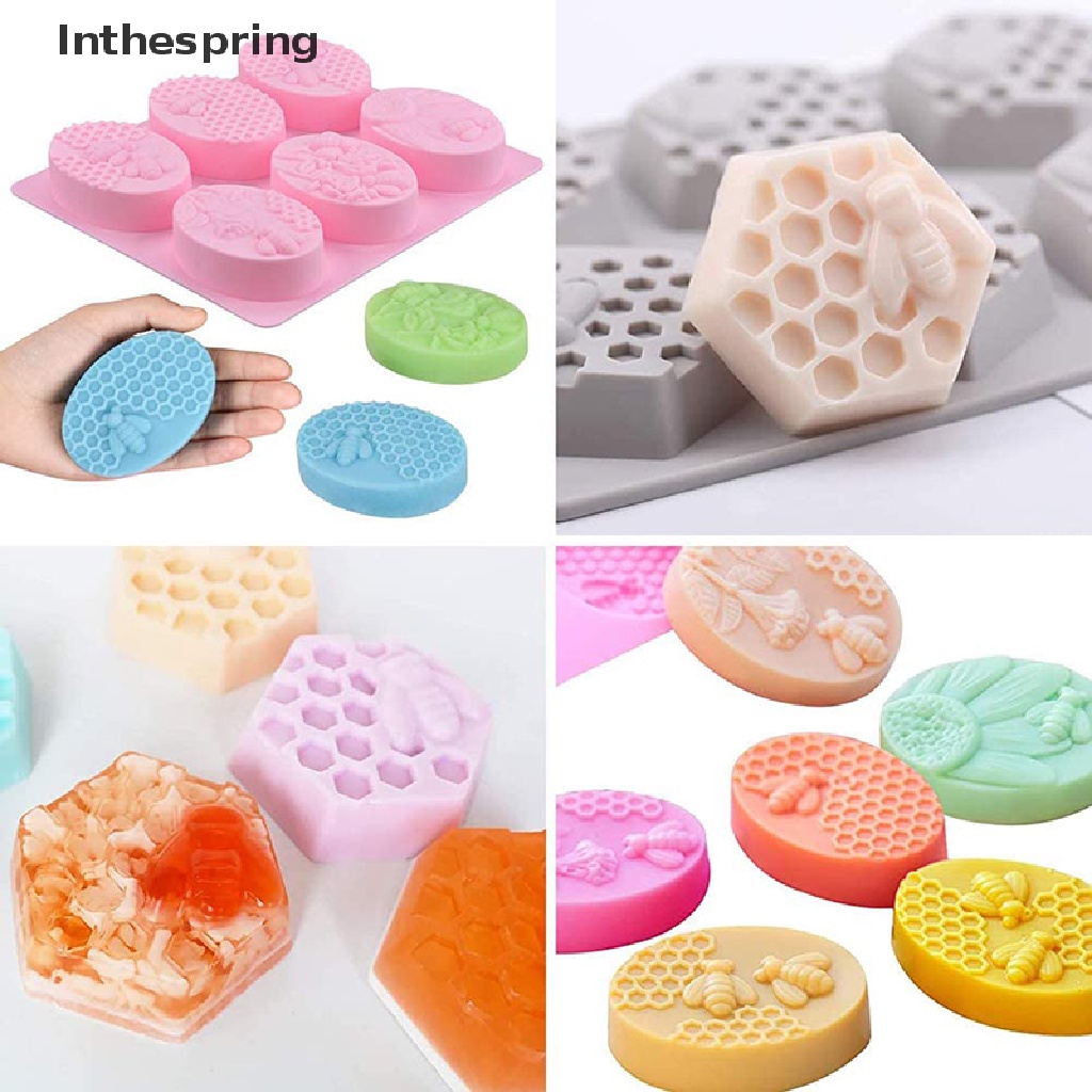 Khuôn silicon hình tổ ong 3D làm xà phòng DIY