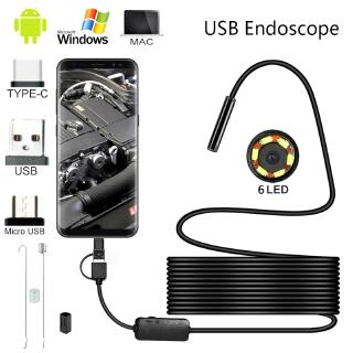 Camera Nội Soi 10M HD USB 720P Với Cáp 8 Đèn LED 1 / 2 / 5M Chống Thấm Nước Cho Android PC Type c