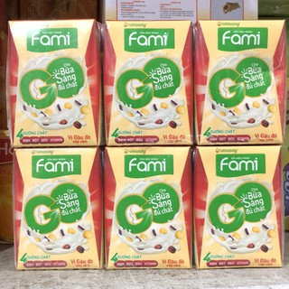 Sữa Đậu Nành Fami Vị Đậu Đỏ Nếp Cẩm vỉ 3 hộpx200ml date 2021