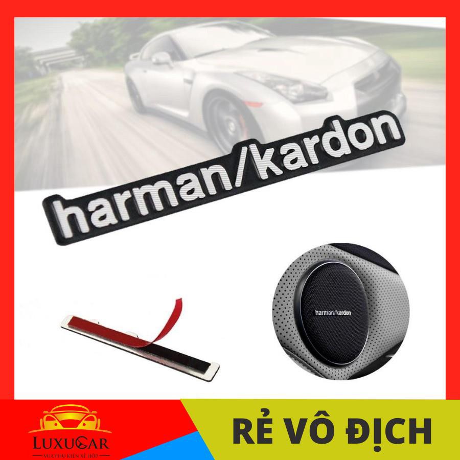 Logo, tem dán loa Harman/kardon chất liệu hợp kim cao cấp phù hợp dán loa mọi loại xe hơi, ô tô -Giá Rẻ