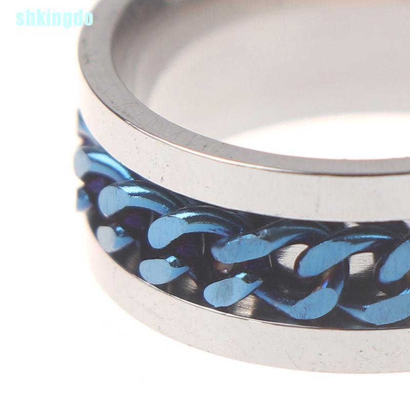 Nhẫn Mở Nắp Chai Bằng Thép Titan Dạng Dây Xích Xoay Unisex