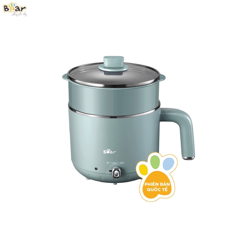 Nồi lẩu mini đa năng 2 tầng Bear DRG-D12M5, Ca nấu lẩu mini gia đình, 3 lớp cách nhiệt, Công nghệ giữ nhiệt kép,Bh 18t.