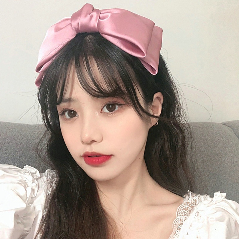 Băng Đô Cài Tóc Đính Nơ Lớn Phong Cách Hàn Quốc Cổ Điển Thời Trang Chất Lượng Cao