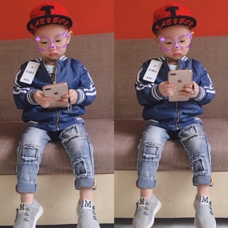 Áo khoác bò 2 lớp bé trai