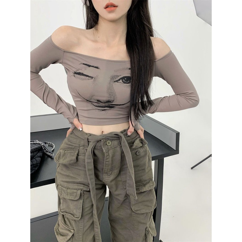 Áo Thun Tay Dài Trễ Vai Phong Cách Âu Mỹ Thời Trang Cho Nữ