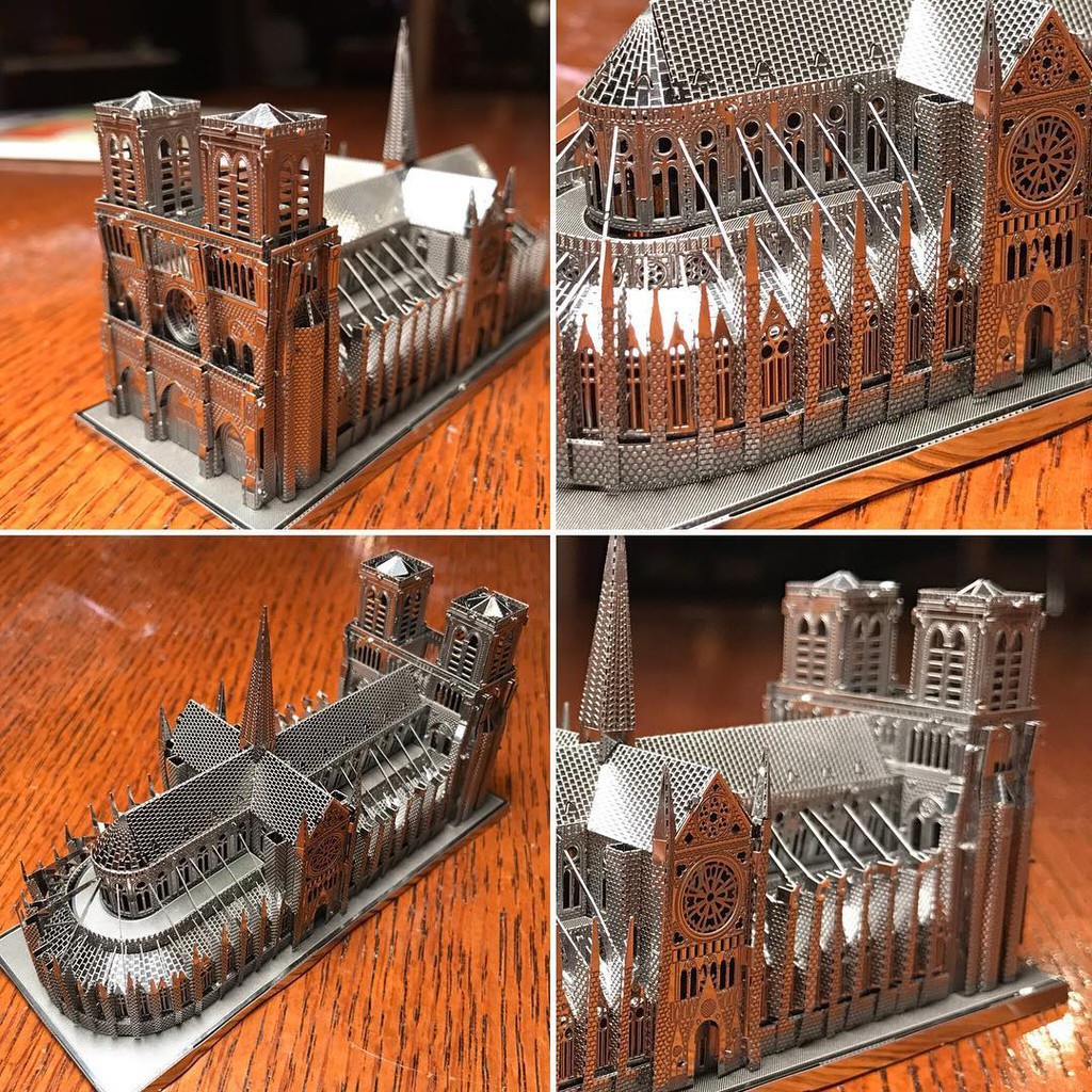 Tự Ráp Mô Hình 3D Kim Loại Lắp Ráp Nhà Thờ Đức Bà Paris