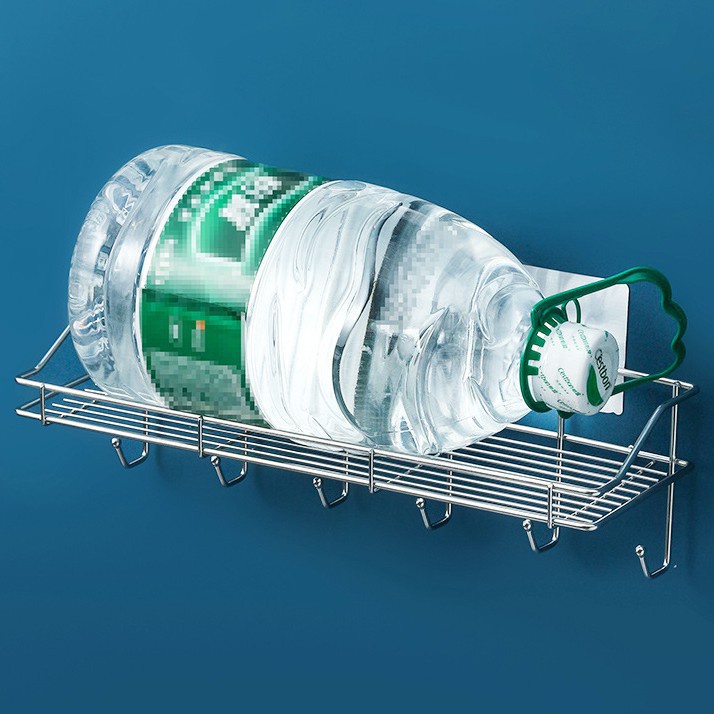 Kệ Để Đồ Nhà Bếp, Giá Để Gia Vị Phòng Bếp Kèm 6 Móc Treo Đồ Đa Năng