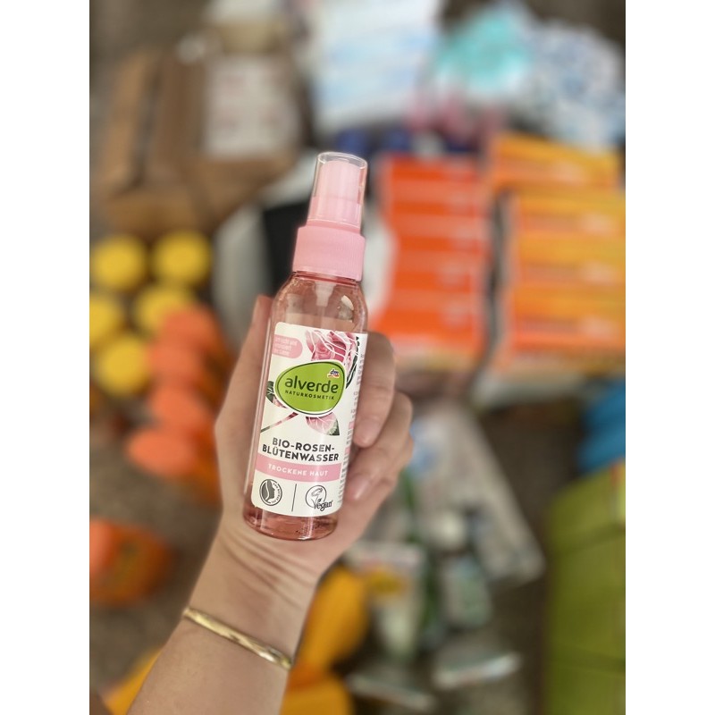 Nước hoa hồng se khít lỗ chân lông organic ALVERDE chai 100ml