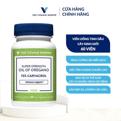 Viên uống kháng khuẩn chiết xuất từ tinh dầu cây kinh giới THE VITAMIN SHOPPE Super Strength Oil Of Oregano