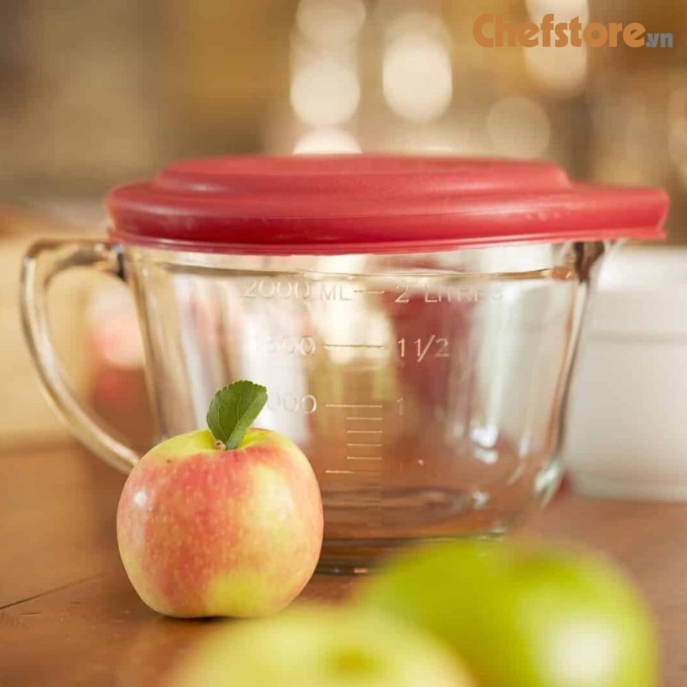 Ca Đong Chất Lỏng 💥 Cốc Chia Vạch Tô Thủy Tinh Làm Bánh Trộn Bột Size 2000 ml Chính Hãng ANCHOR HOCKING MỸ