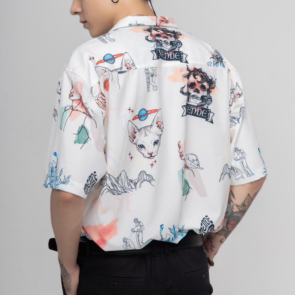 Áo Sơ Mi MENDE CRAYON SHIRT form rộng cổ vest tay ngắn unisex nam nữ màu trắng | BigBuy360 - bigbuy360.vn