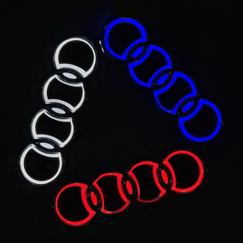 Đèn Logo Ô Tô 5D Thích Hợp Cho AUDI Dạ Quang Logo A3 A5 Q5 AUDI Đuôi Đèn LED Ánh Sáng Lạnh Dạ Quang 
