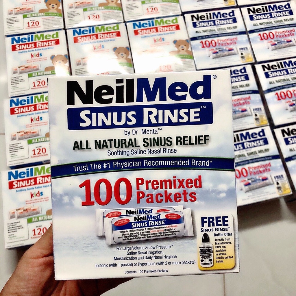 ❤ [Quận 3] Hộp 100 Gói muối Neilmed Sinus Rinse Kit Mỹ - KHÔNG KÈM BÌNH [Date 9/2022] | BigBuy360 - bigbuy360.vn