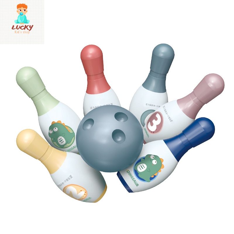 Đồ chơi vận động ném bóng bowling hình khủng long, phát triển trí tuệ cho trẻ em, trẻ con, bé trai, bé gái 2 3 4 5 tuổi