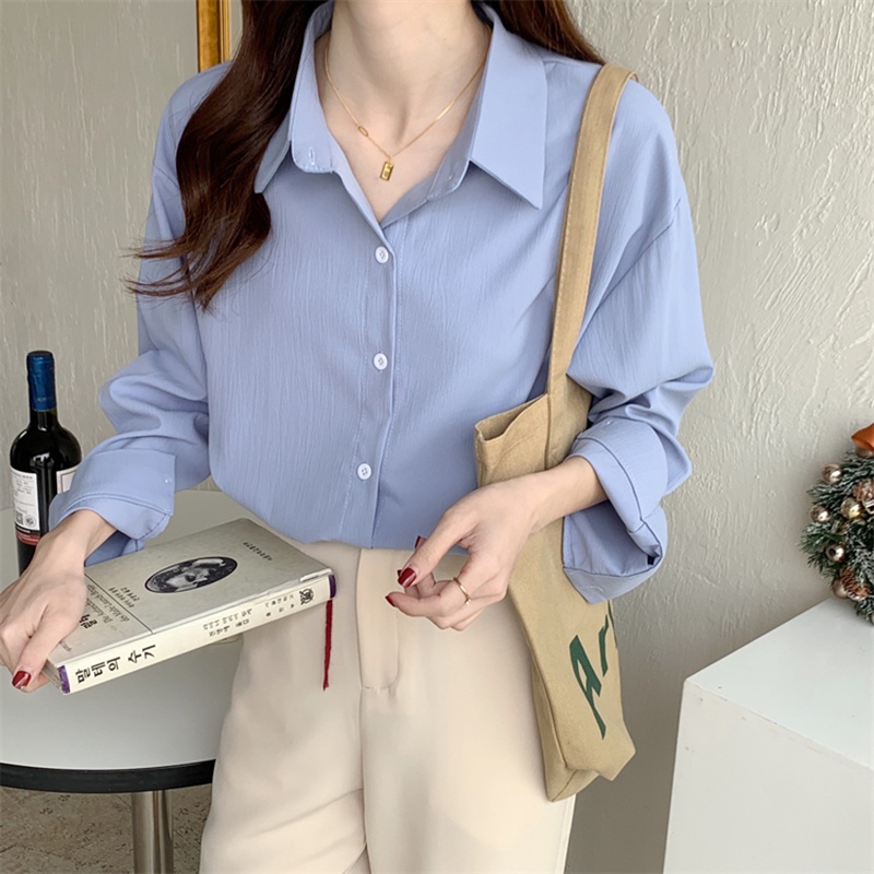Áo sơ mi IELGY dáng rộng đơn giản nhiều màu lựa chọn thời trang Pháp cho nữ