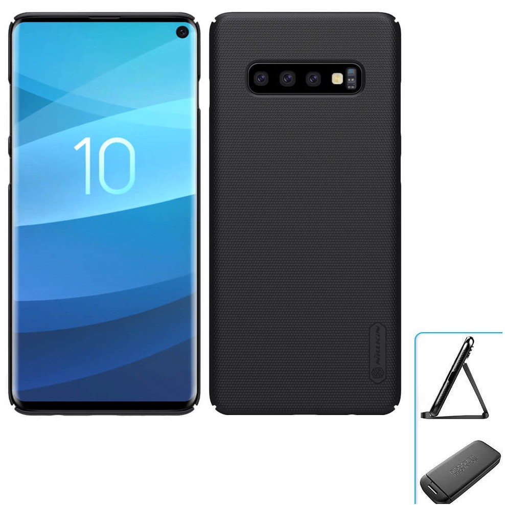 Ốp Lưng Sần siêu Chống Sốc Cho Samsung Galaxy S10 / S10 Plus chính hãng Nillkin (tặng kèm giá đỡ hoặc miếng dán từ tính)
