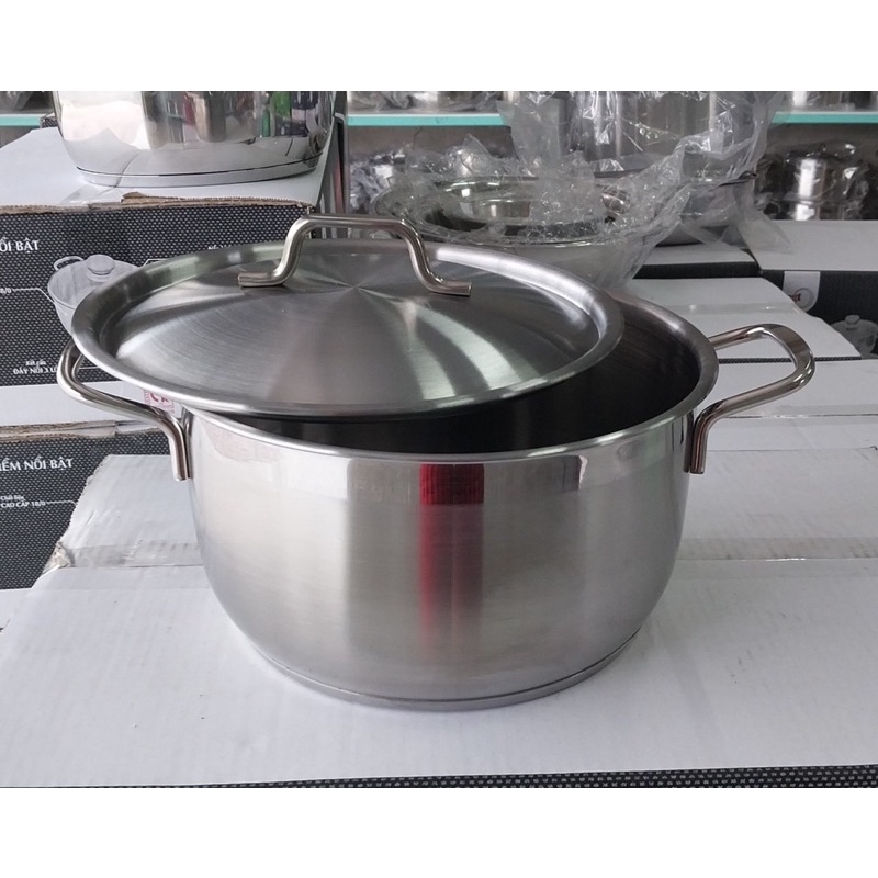 Nồi INox Ba Đáy côn 24cm , nắp Inox