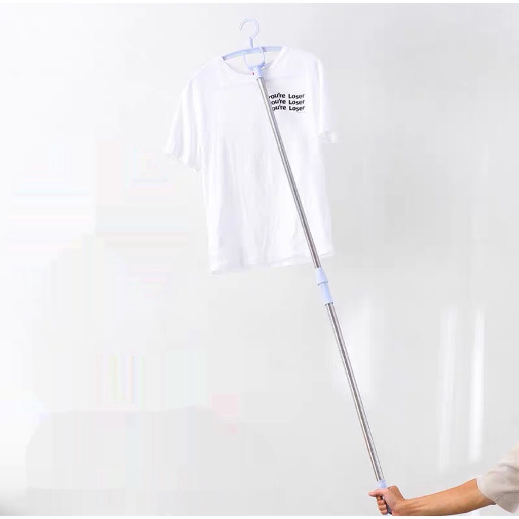 gậy lấy đồ-cây phơi quần áo bằng inox dài 85cm-150cm-tùy chỉnh được độ dài