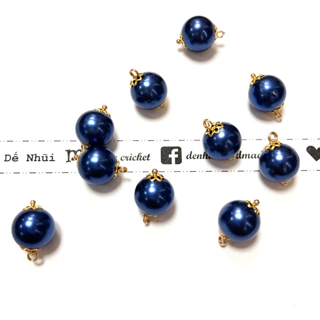 10 Charm Trai Nhựa 12mm Phụ Kiện Xi Mạ Vàng