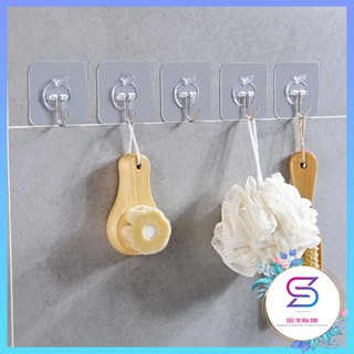 Móc Dán Tường Siêu Dính Trong Suốt Chịu Lực Tốt Treo Tường Chắc Chắn 6x6 cm