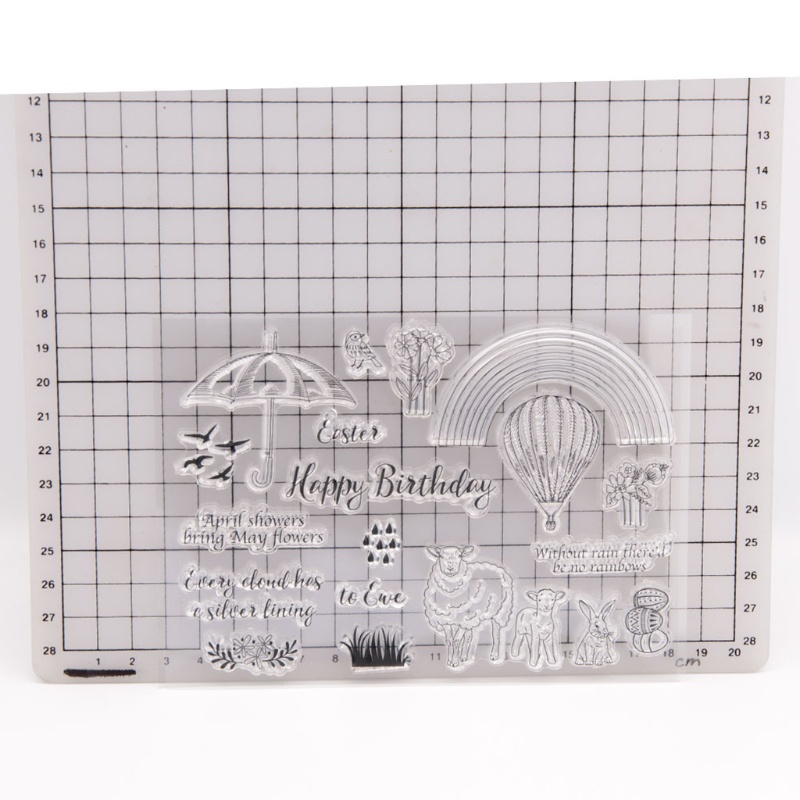 Tem Đóng Dấu Silicone Trong Suốt Hình Thỏ Và Bướm