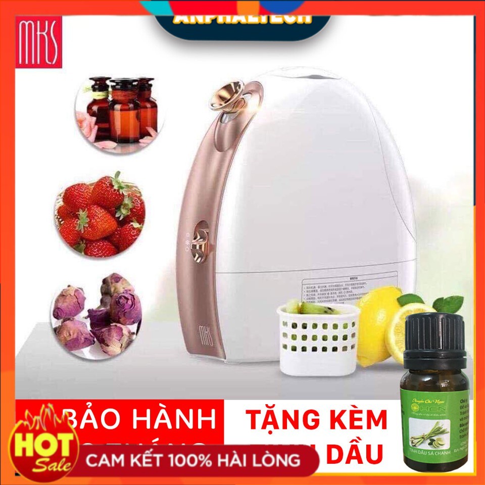 ( Hàng Nhập ) Máy Xông Mặt Nóng Lạnh, Xông Hơi Mặt Mini Cao Cấp MKS Có Ngăn Chứa Thảo Dược