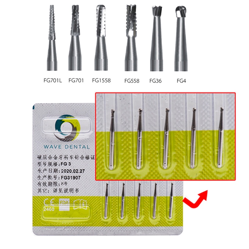 Set 5 Mũi Khoan Nha Khoa Tốc Độ Cao