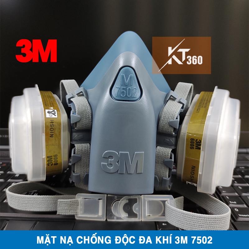 Mặt Nạ Phòng Độc 3M 7502 + Phin Lọc 6006 (Lọc Hỗn Hợp Đa Khí Độc &amp; Bụi Mịn Công Nghiệp).