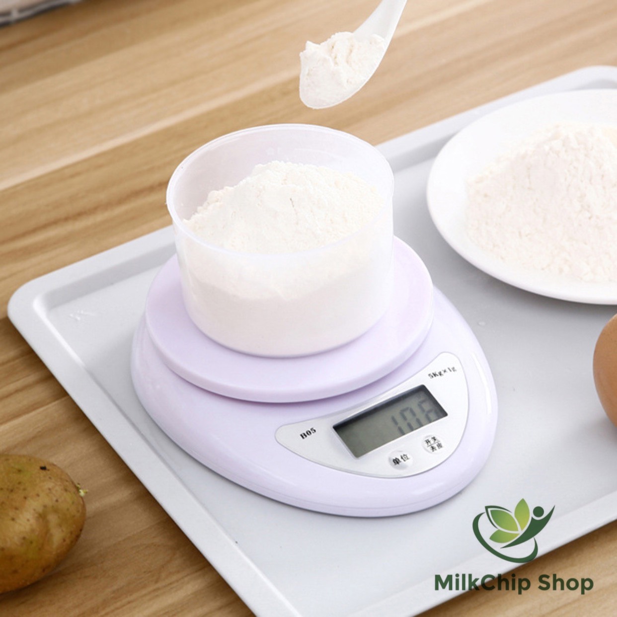 Cân điện tử mini Electronic Kitchen Scale, cân điện tử nhà bếp cân thực phẩm 5kg