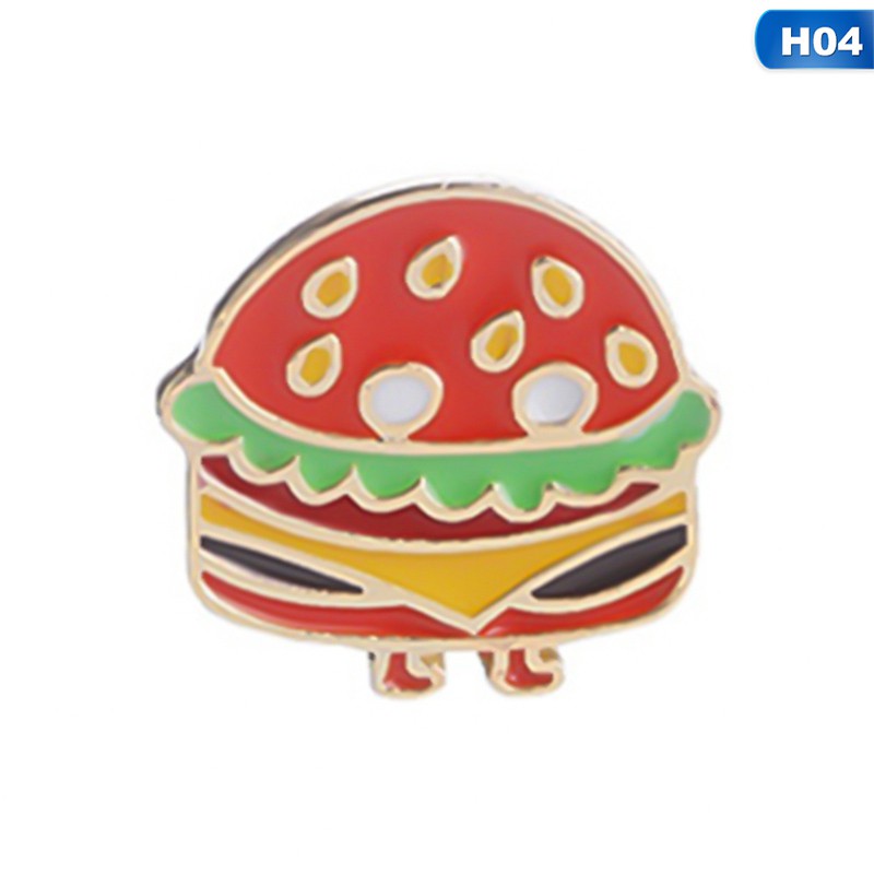 Ghim cài áo họa tiết hoạt hình dạng thức ăn uống dễ thương