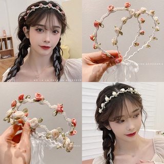 Dây Buộc Tóc Ruy Băng Họa Tiết Hoa Hồng Xinh Xắn Cho Nữ