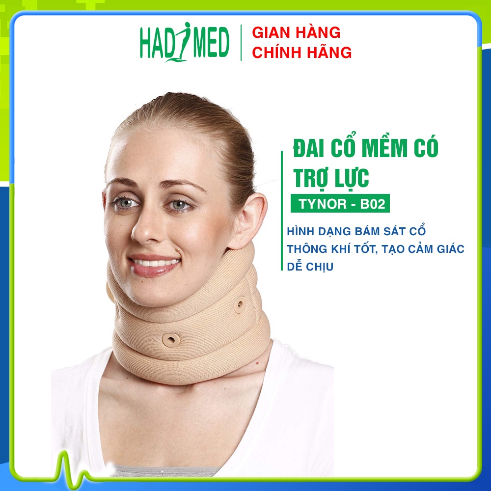Đai cổ mềm có trợ lực Tynor B02 | nẹp cổ chất liệu PU mềm mang lại sự thoải mái | hàng chính hãng | hadimed