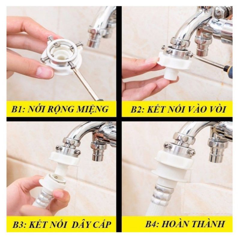 Đầu nối dây cấp nước máy giặt, đầu van vòi máy giặt, ốc dây cấp máy giặt [siêu rẻ]