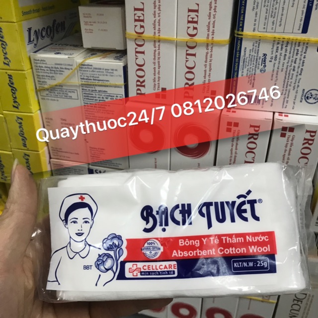 ✅BÔNG Y TẾ BẠCH TUYẾT THẤM NƯỚC(25gr-45gr)