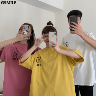 Bear Printed T-shirt Unisex Korean Ulzzang Harajuku Casual Simple Short Sleeve Tops