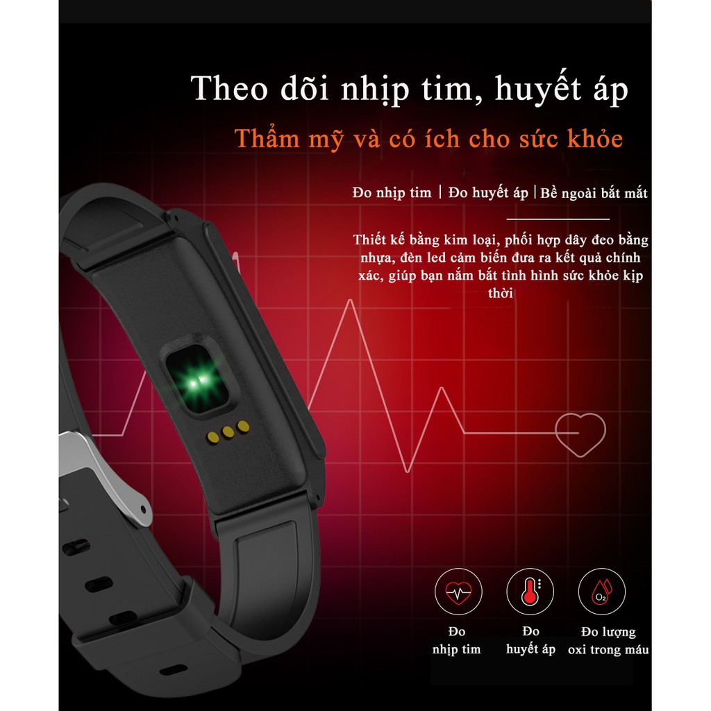 Đồng hồ thông minh C25 Vòng tay thông minh smart watch thiết bị theo dõi sức khỏe chống