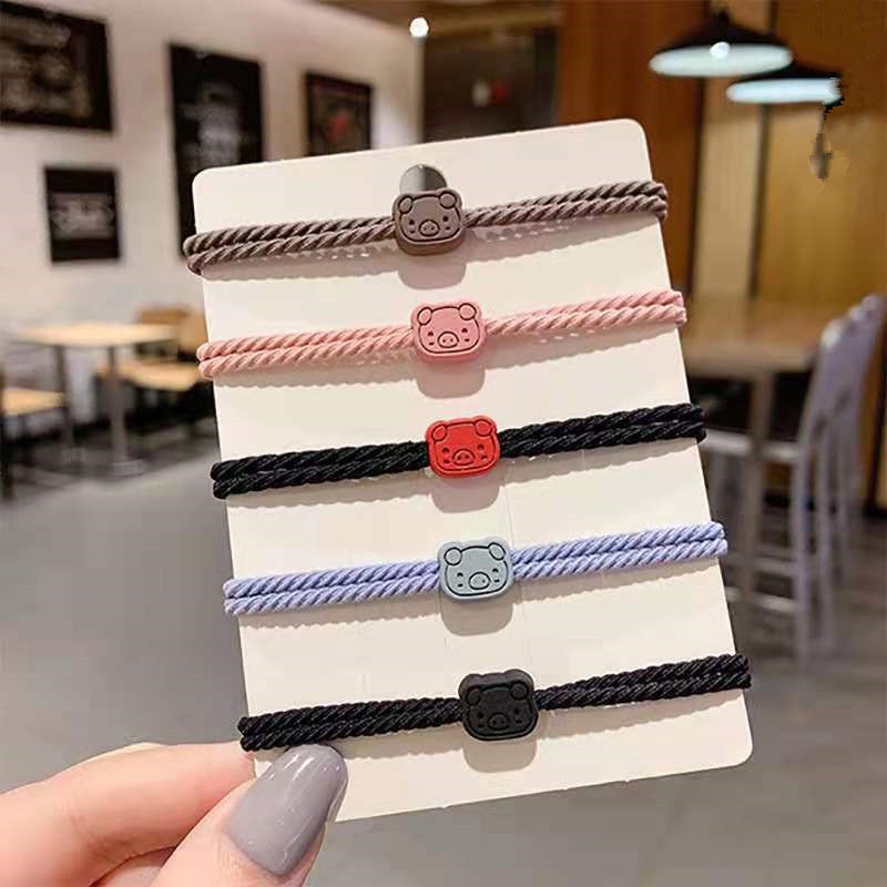 Dây Buộc Tóc Hình Chú Heo Hoạt Hình Dễ Thương Cho Nữ