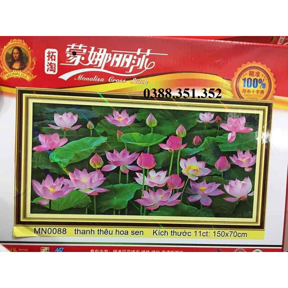 Tranh thêu chữ thập thanh lý hoa sen MN0088 MN0026 MN0117 E251 MN0260