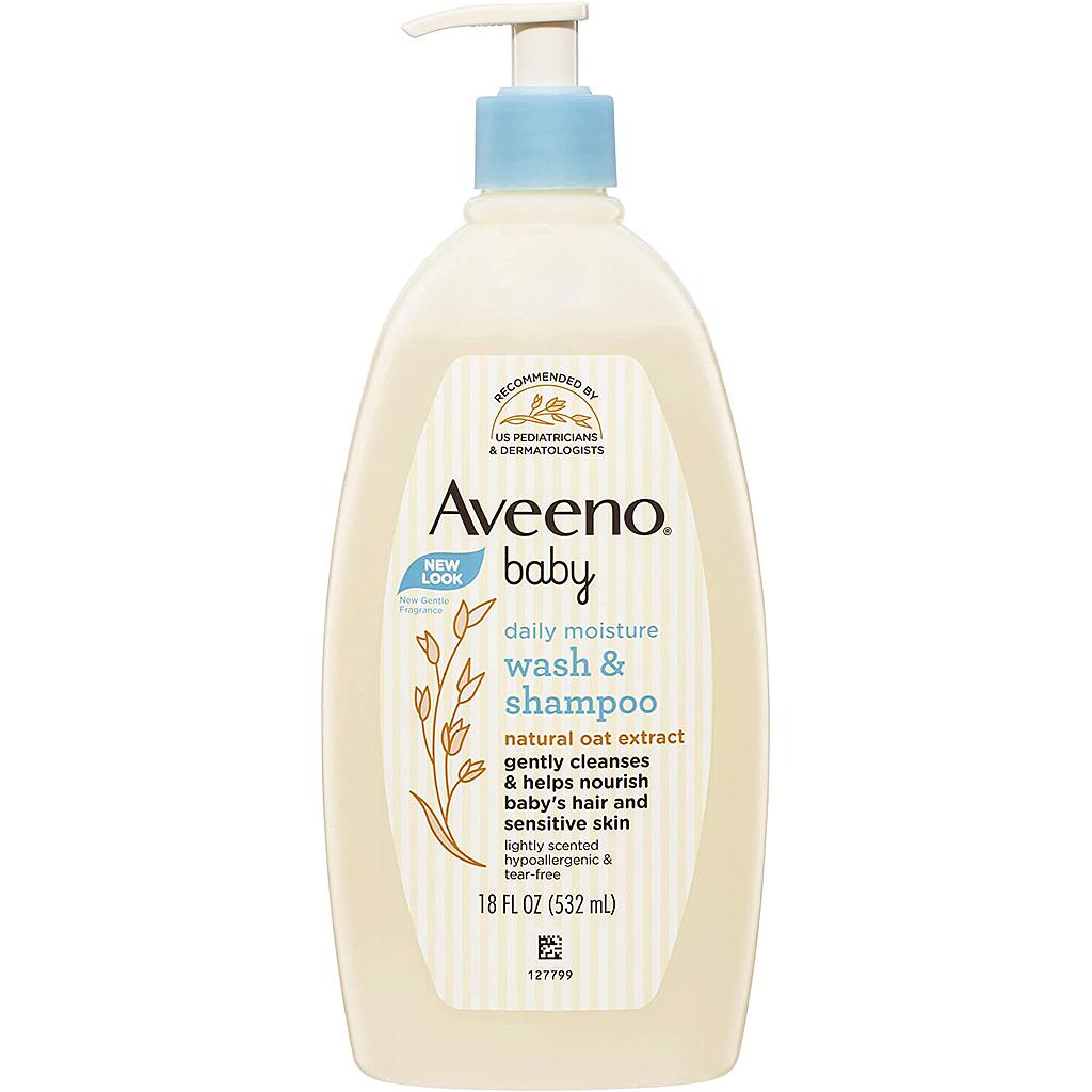 Aveeno Baby Sữa tắm gội dịu nhẹ dành cho bé 532ml Daily Moisture Gentle Body Wash & Shampoo