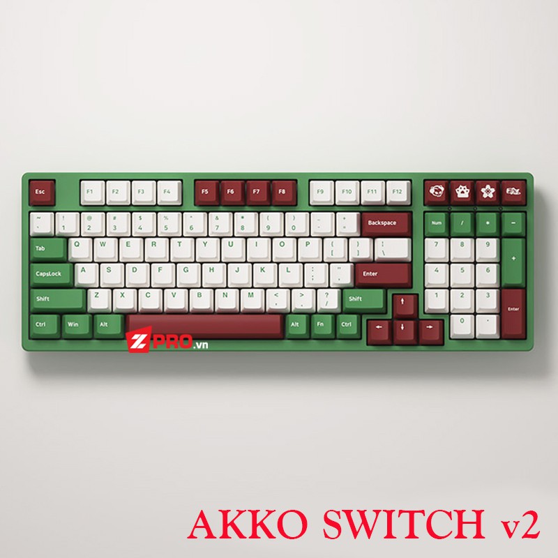 Bàn phím cơ AKKO 3098DS v2 Matcha Red Bean