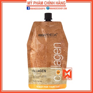 Ủ tóc, kem ủ tóc phục hồi chăm sóc tóc bóng mượt Top Haneda Collagen dạng túi 500ml chính hãng