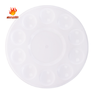 (Hàng Mới Về) Bảng Pha Màu Vẽ Hình Tròn 10 Ô Bằng Nhựa Tiện Dụng