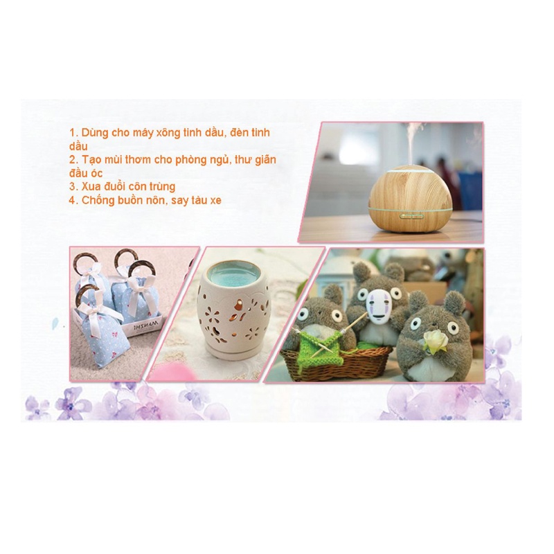 Tinh dầu thiên nhiên cao cấp hương Lavender 10ml dùng cho máy xông tinh dầu, máy khuếch tán tinh dầu