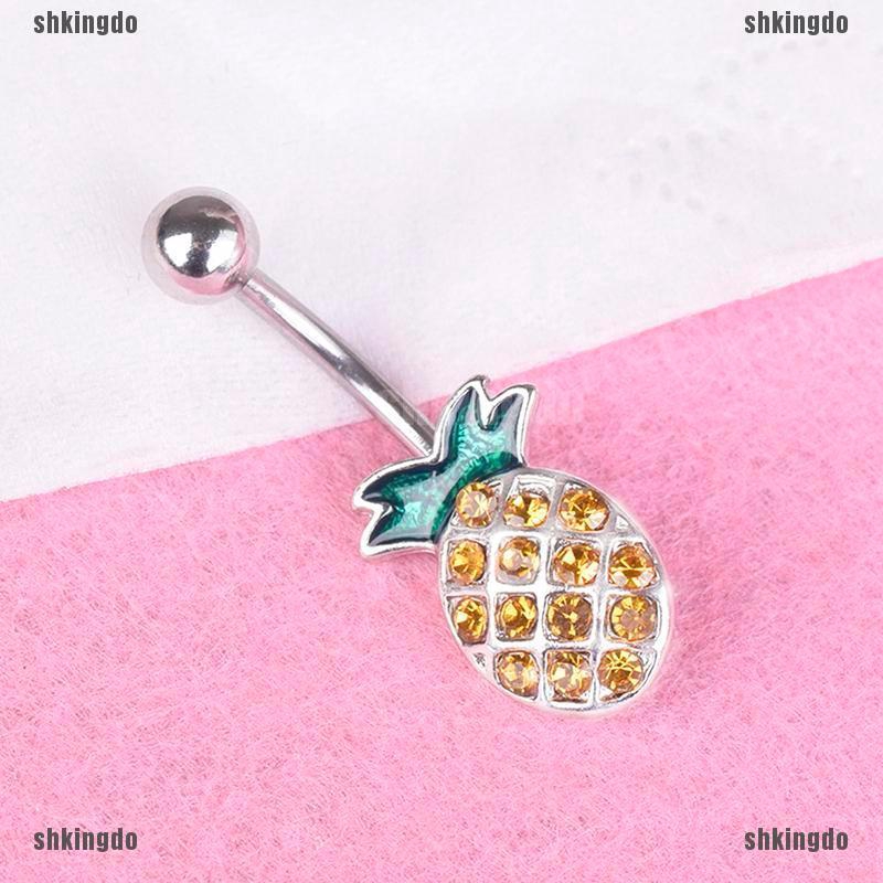 Khuyên rốn hình trái dứa bằng thép y tế