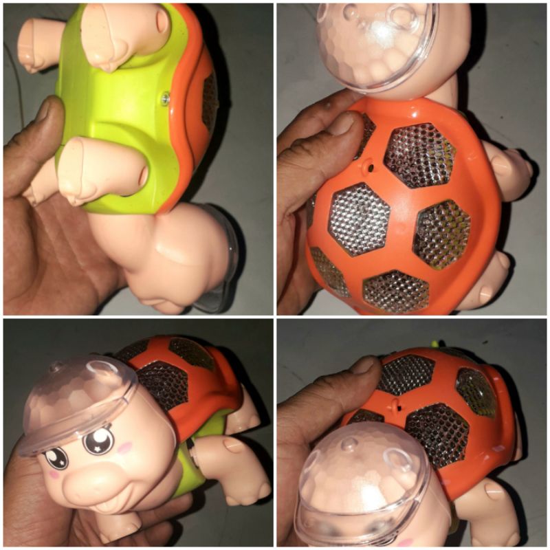 Một mô hình chú Rùa đi dạo bằng nhựa chạy pin có nhạc và đèn led rất đẹp _ tặng kèm pin kích thước 18x16x10 cm