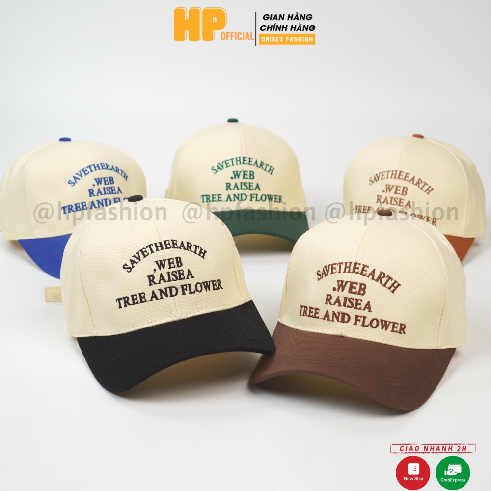 Mũ lưỡi trai ❤️ Nón kết phối màu thêu chữ tổng hợp nhiều mẫu chất kaki form unisex nam nữ - Happy Style