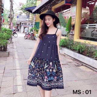 Váy lanh hai dây xinh
