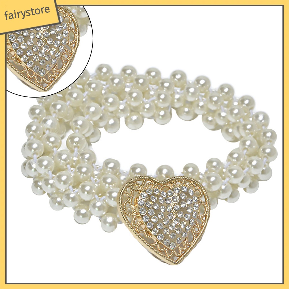 Thắt Lưng Đính Đá / Ngọc Trai Giả Xinh Xắn Cho Nữ