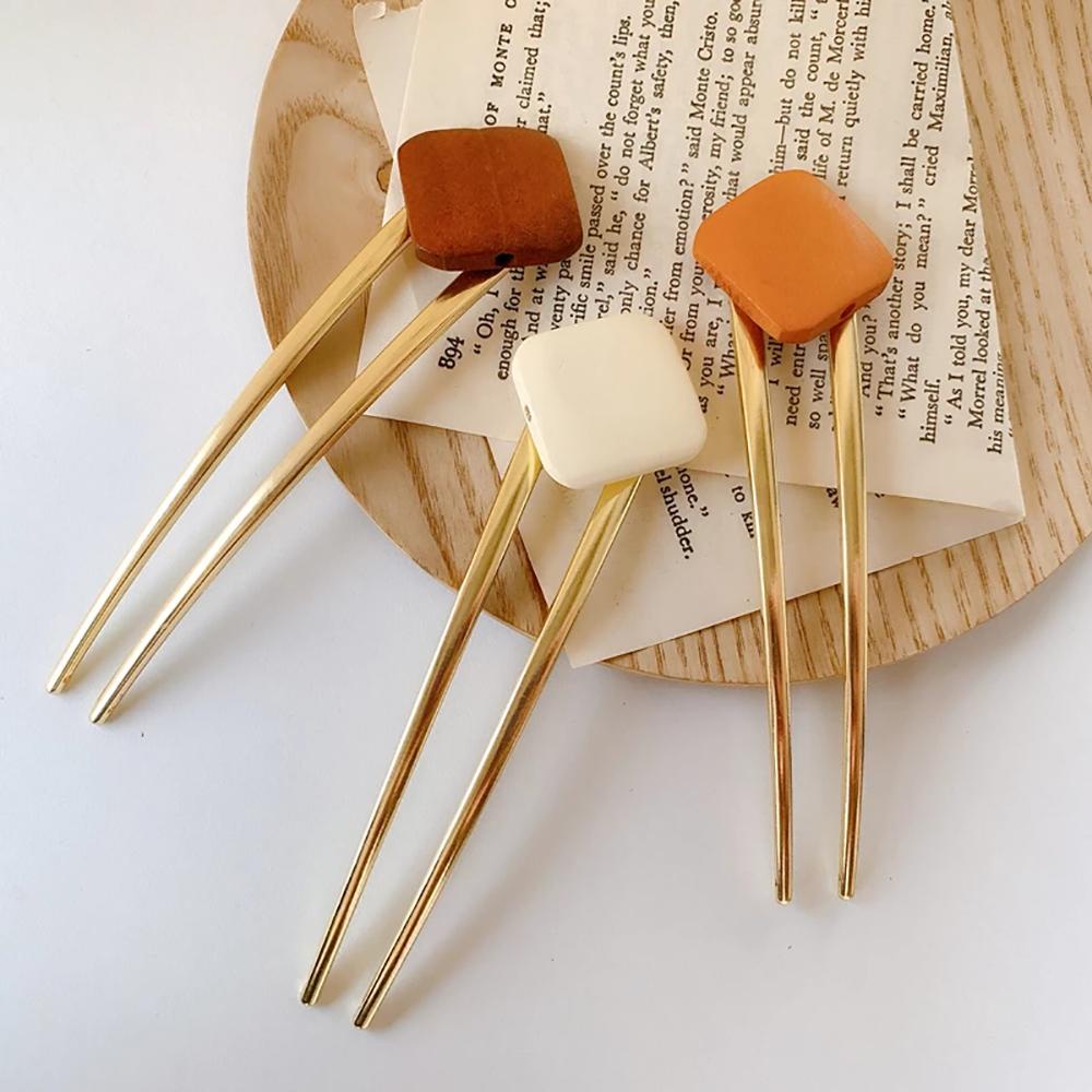 Trâm Cài Tóc Bằng Gỗ Họa Tiết Hình Học Thời Trang